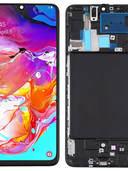 Дисплей с рамка за Samsung A70
